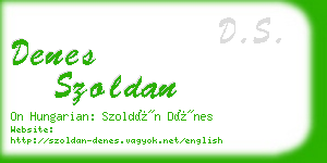 denes szoldan business card